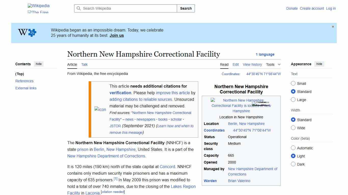 Northern New Hampshire Correctional Facility - Wikipedia